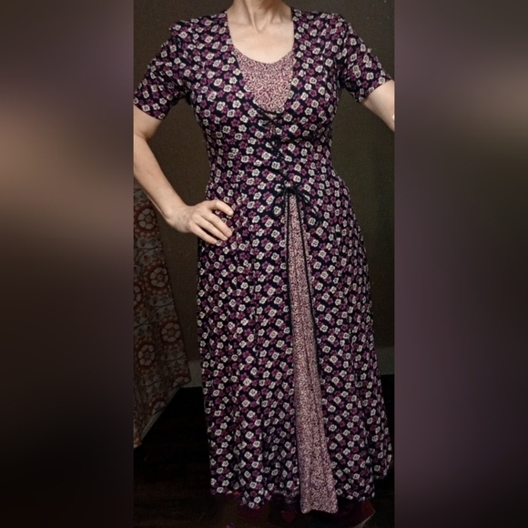 Vintage Y2K Prairie Dress /Witchy Vibes/ Corset Style front & back - Picture 9 of 13